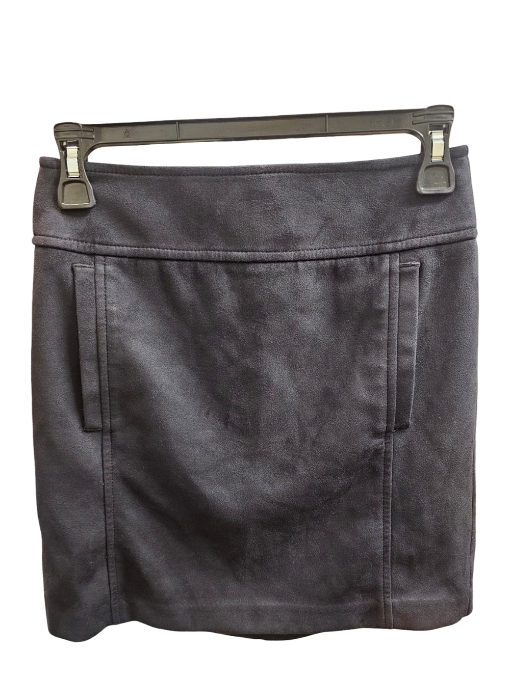 LOFT Black Faux Suede Mini Skirt Womens Size 00 Minimalist